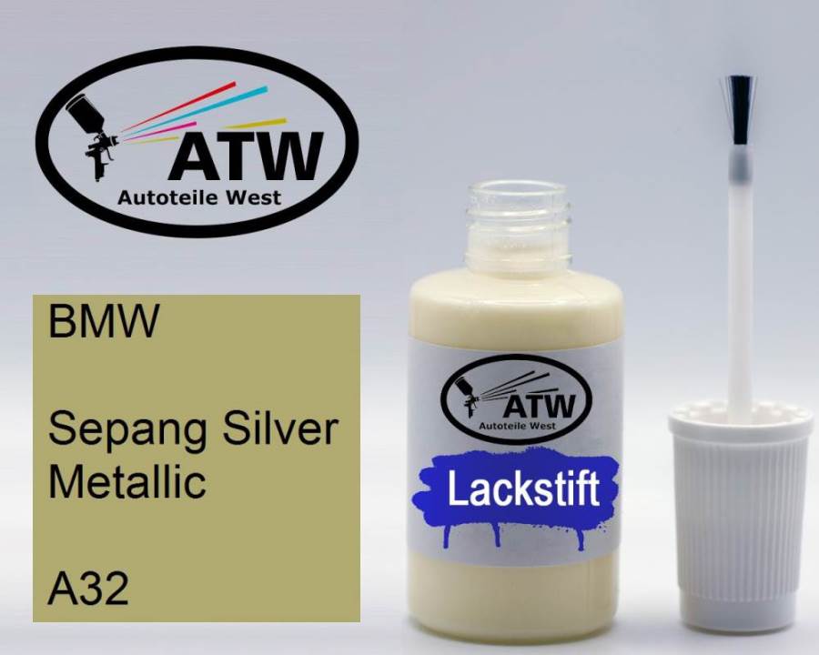 BMW, Sepang Silver Metallic, A32: 20ml Lackstift, von ATW Autoteile West.